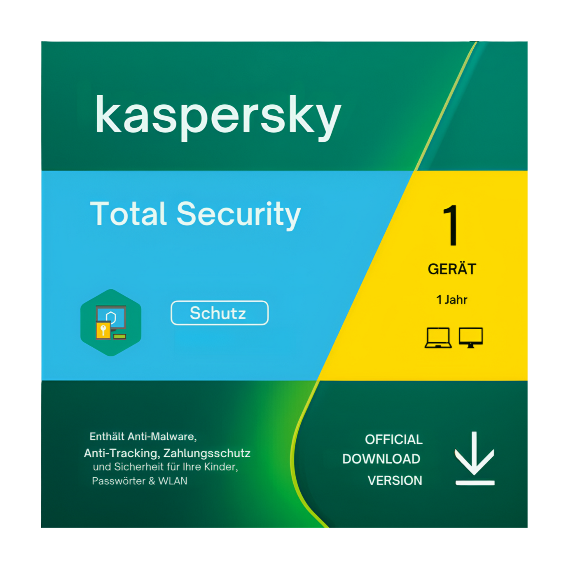 Kaspersky Total Security 1 PC / 1 Jahr Box – Umfassender Schutz für ein Gerät und ein Jahr