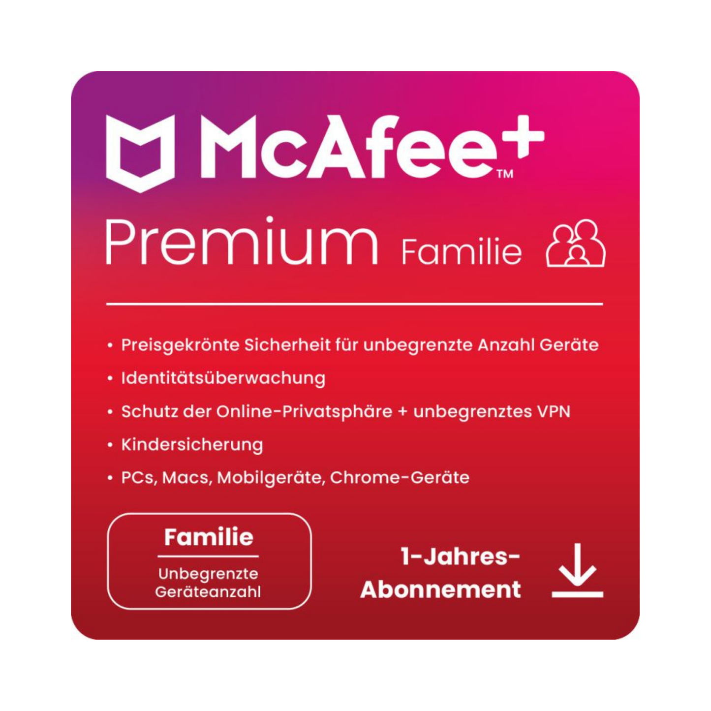 McAfee+ Premium Family Security (6 Nutzers - 1 Jahr) ESD