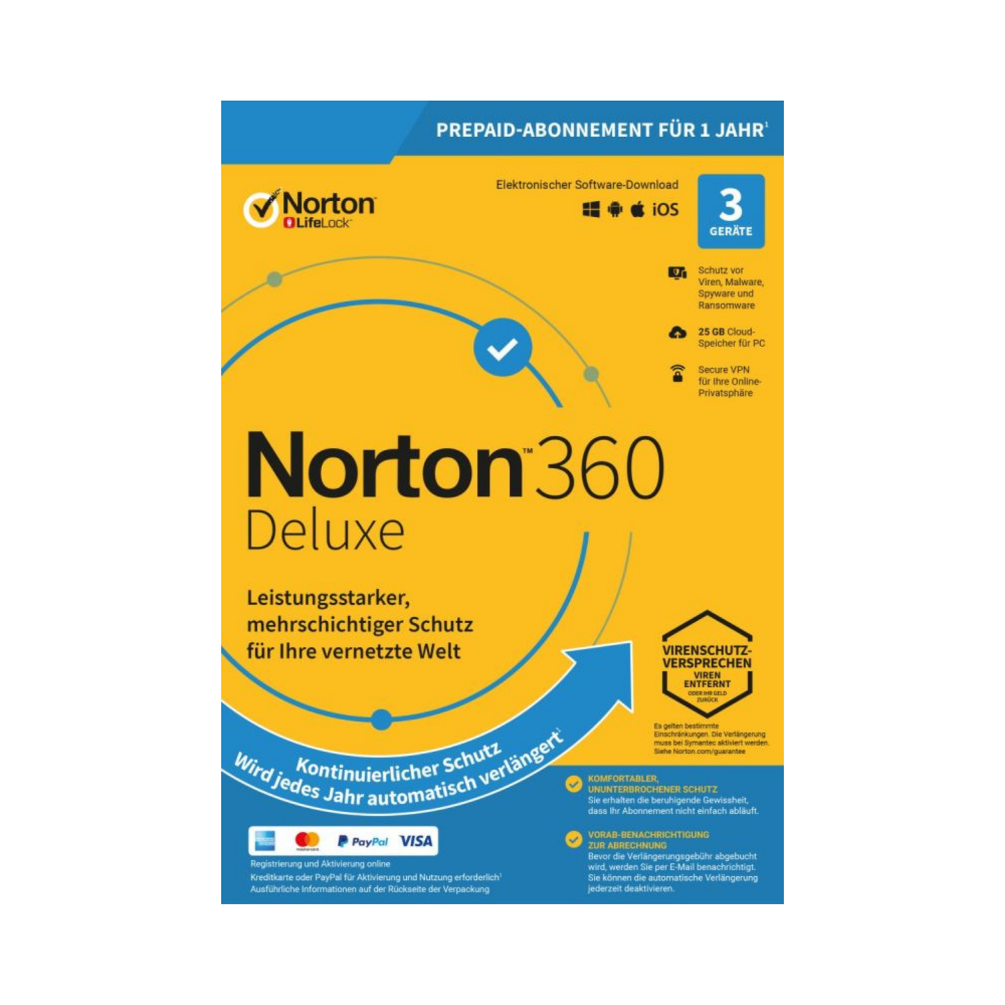 Norton 360 ABO (3 Geräte - 1 Jahr) Deluxe inkl. 25GB ESD