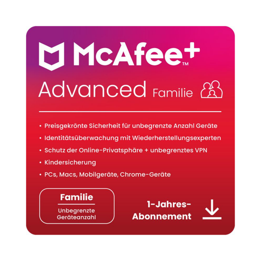 McAfee+ Advanced Family Security (6 Nutzers - 1 Jahr) ESD